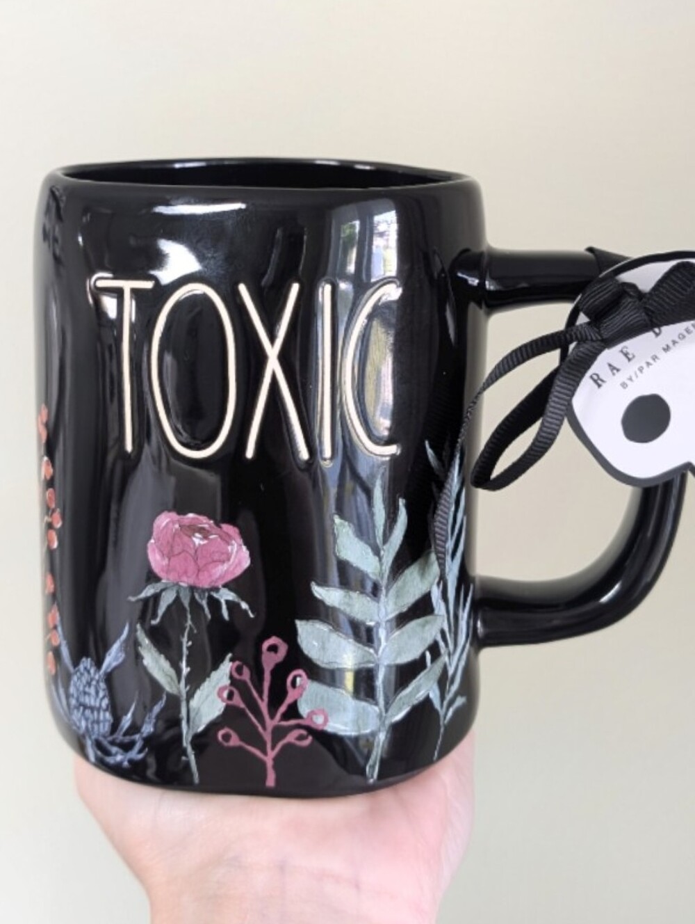 Rae Dunn TOXIC Chic Halloween Mug with Wraparound Floral Design 🌸